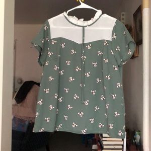 ModCloth French Bulldog Blouse